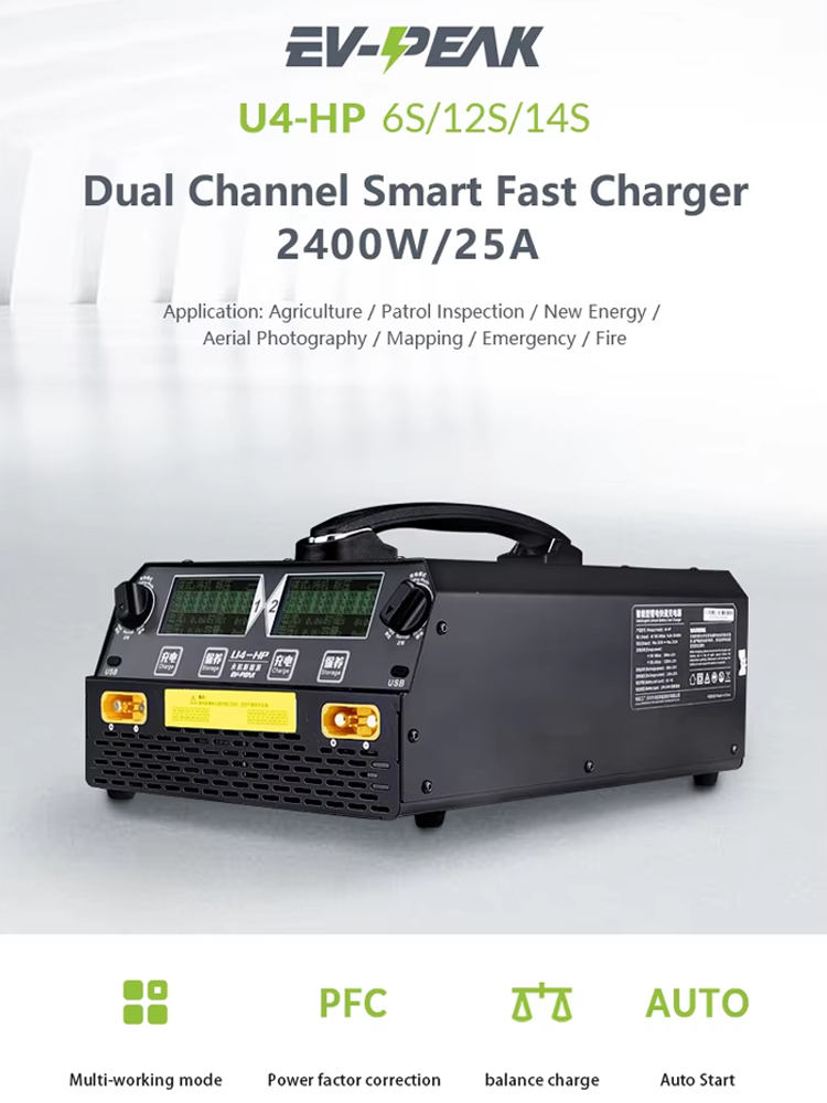 EV-PEAK U4-HP 2400W 25A Dwukan – Drone Battery Lipo recenzja i cena